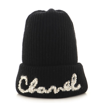 Chanel Logo Beanie Cashmere with Pearls