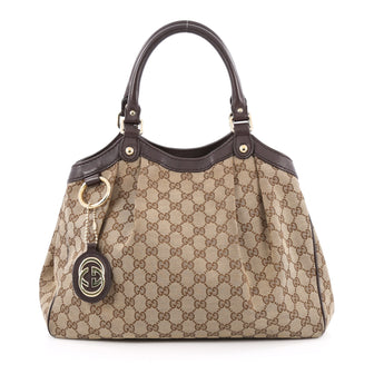 Gucci Sukey Tote GG Canvas Medium Brown