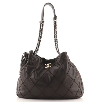 Chanel Expandable Zip Around Tote Quilted Leather Large