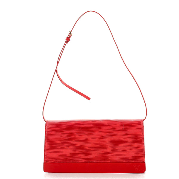 Louis Vuitton red epi leather Honfleur clutch