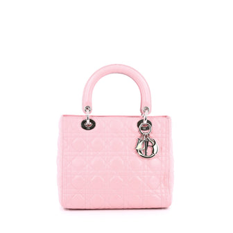 Christian Dior Lady Dior Handbag Cannage Quilt Lambskin Medium