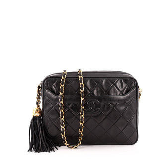 Chanel Vintage Camera Tassel Bag Quilted Leather Medium