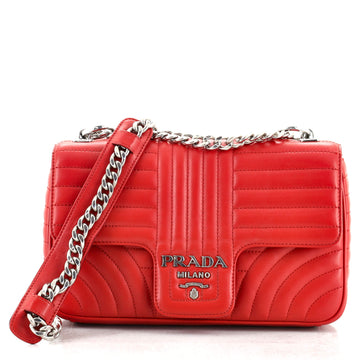 Prada Chain Flap Shoulder Bag Diagramme Quilted Leather Medium