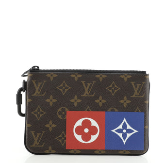 Louis Vuitton Zipped Pouch Limited Edition Logo Story Monogram Canvas MM