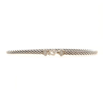 David Yurman Cable Buckle Bracelet Sterling Silver and Diamond 3mm
