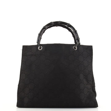 Gucci Vintage Bamboo Handle Tote GG Nylon Medium
