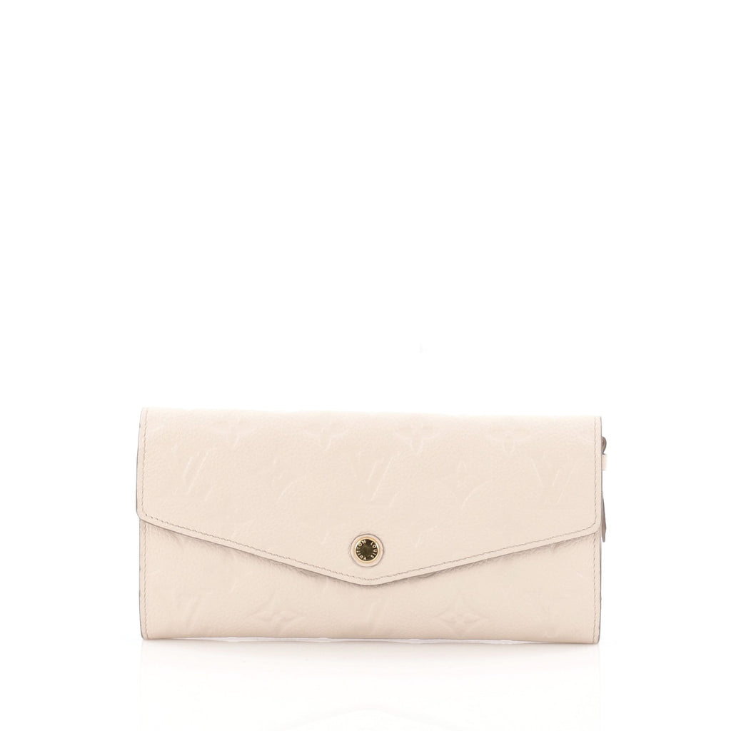 Louis Vuitton Cream Monogram Empreinte Leather Sarah Wallet For
