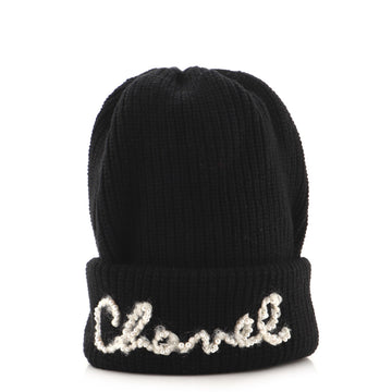 Chanel Logo Beanie Cashmere with Pearls