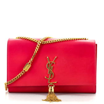 Saint Laurent Classic Monogram Tassel Crossbody Bag Leather Medium