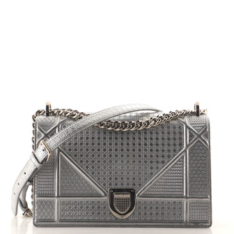 Christian Dior Diorama Flap Bag Cannage Embossed Calfskin Medium