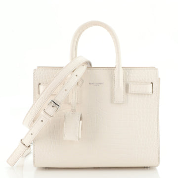 Saint Laurent Sac de Jour NM Bag Crocodile Embossed Leather Nano