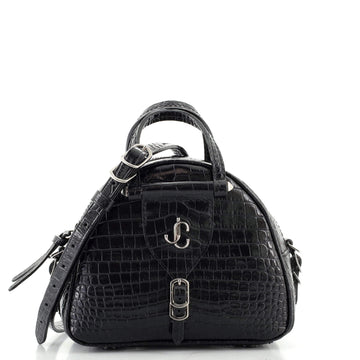 Jimmy Choo Varenne Bowling Bag Embossed Leather Mini