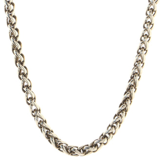 David Yurman Wheat Chain Necklace Sterling Silver with 14K Yellow Gold 6mm