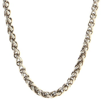 David Yurman Wheat Chain Necklace Sterling Silver with 14K Yellow Gold 6mm