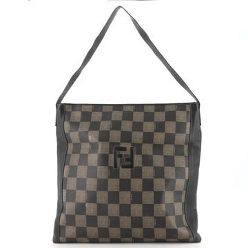 Fendi Vintage FF Hobo Check Coated Canvas Large