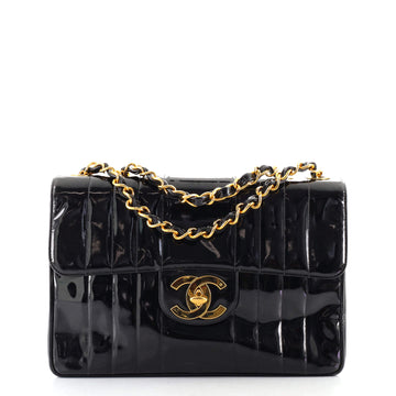 Chanel Vintage CC Chain Flap Bag Vertical Quilted Patent Jumbo