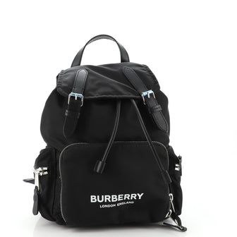 Burberry Logo Rucksack Backpack Nylon with Leather Medium