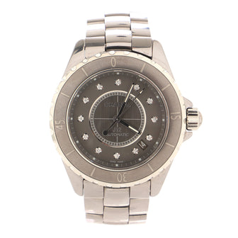 Chanel J12 Automatic Watch Ceramic and Stainless Steel with Diamond Markers 38