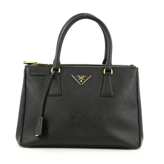 Prada Double Zip Lux Tote Saffiano Leather Small Black