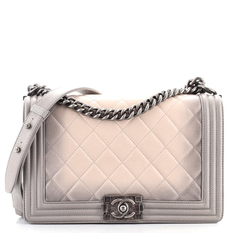 Chanel Boy Flap Bag Quilted Ombre Calfskin New Medium
