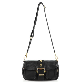 Prada Double Pocket Buckle Flap Bag Tessuto with Leather Small