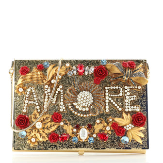 Dolce & Gabbana Amore Box Clutch Embellished Metal