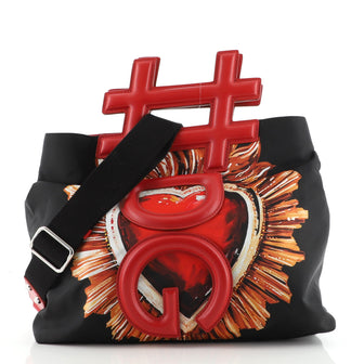 Dolce & Gabbana Instabag Tote Printed Nylon with Leather Medium