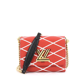 Louis Vuitton Twist Handbag Limited Edition Malletage Epi Leather PM Red