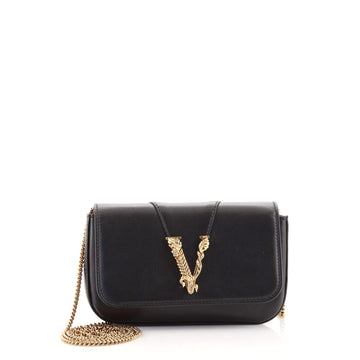 Versace Virtus Clutch on Chain Leather