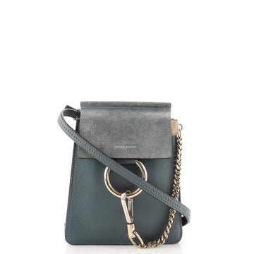 Chloe Faye Bracelet Crossbody Bag Leather and Suede Mini