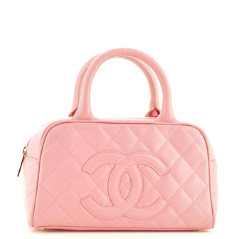 Chanel Timeless CC Bowler Bag Quilted Caviar Small