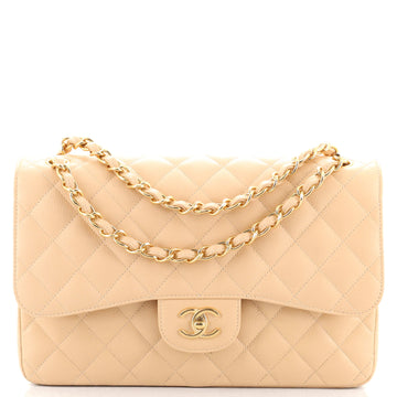 Chanel Classic Double Flap Bag Quilted Caviar Jumbo