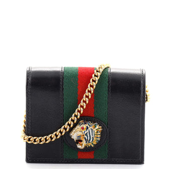Gucci Rajah Chain Card Case Leather