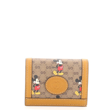 Gucci Disney Mickey Mouse Card Case Wallet Printed Mini GG Coated Canvas
