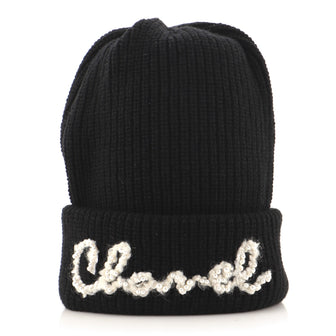 Chanel Logo Beanie Cashmere with Pearls