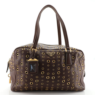 Prada Grommet Bauletto Bag Leather Medium