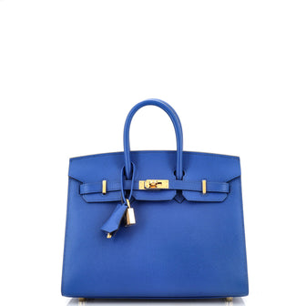 Birkin Sellier Bag Bleu France Epsom with Gold Hardware 25