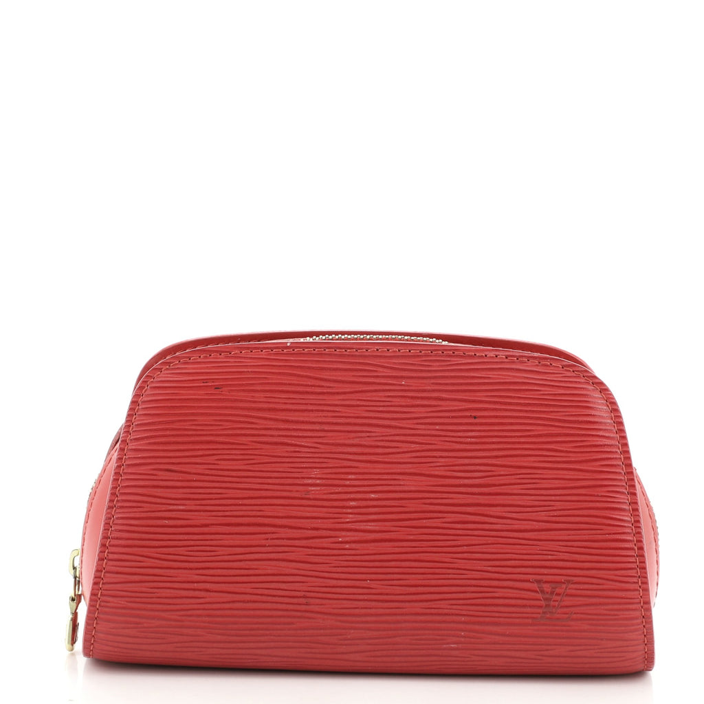Louis Vuitton // Red Epi Leather Dauphine Cosmetic Pouch – VSP