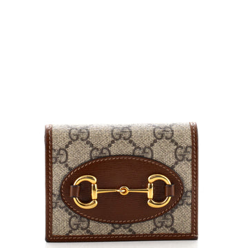 Gucci Horsebit 1955 Flap Card Case GG Coated Canvas