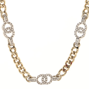 Chanel CC Link Choker Necklace Metal with Crystals