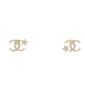 Chanel CC Starfall Stud Earrings Metal and Crystals