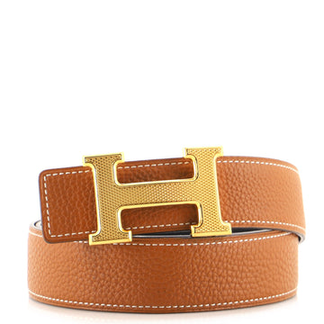 Hermes Constance Reversible Belt Leather with Guilloche Hardware Medium