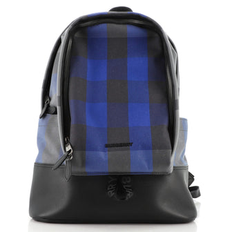 Burberry Front Pocket Backpack Check Canvas Large