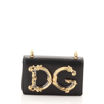 Dolce & Gabbana DG Girls Flap Bag Embellished Leather Micro