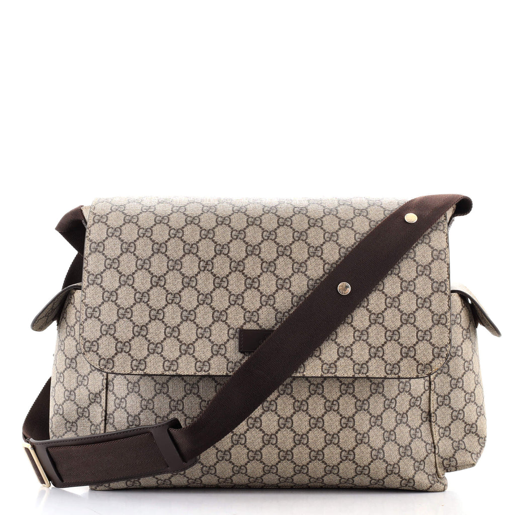 Gucci Diaper Bag GG Coated Canvas Brown 2332311