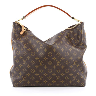 Louis Vuitton Sully Handbag Monogram Canvas MM Brown