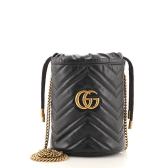 Gucci GG Marmont Bucket Bag Matelasse Leather Mini