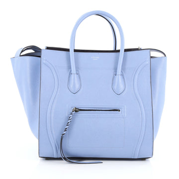 Celine Phantom Handbag Grainy Leather Medium Blue