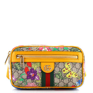 Gucci Ophidia Belt Bag Flora GG Coated Canvas Medium