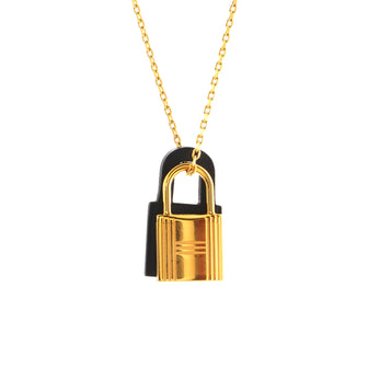 Hermes O'Kelly Pendant Necklace Metal and Leather Small